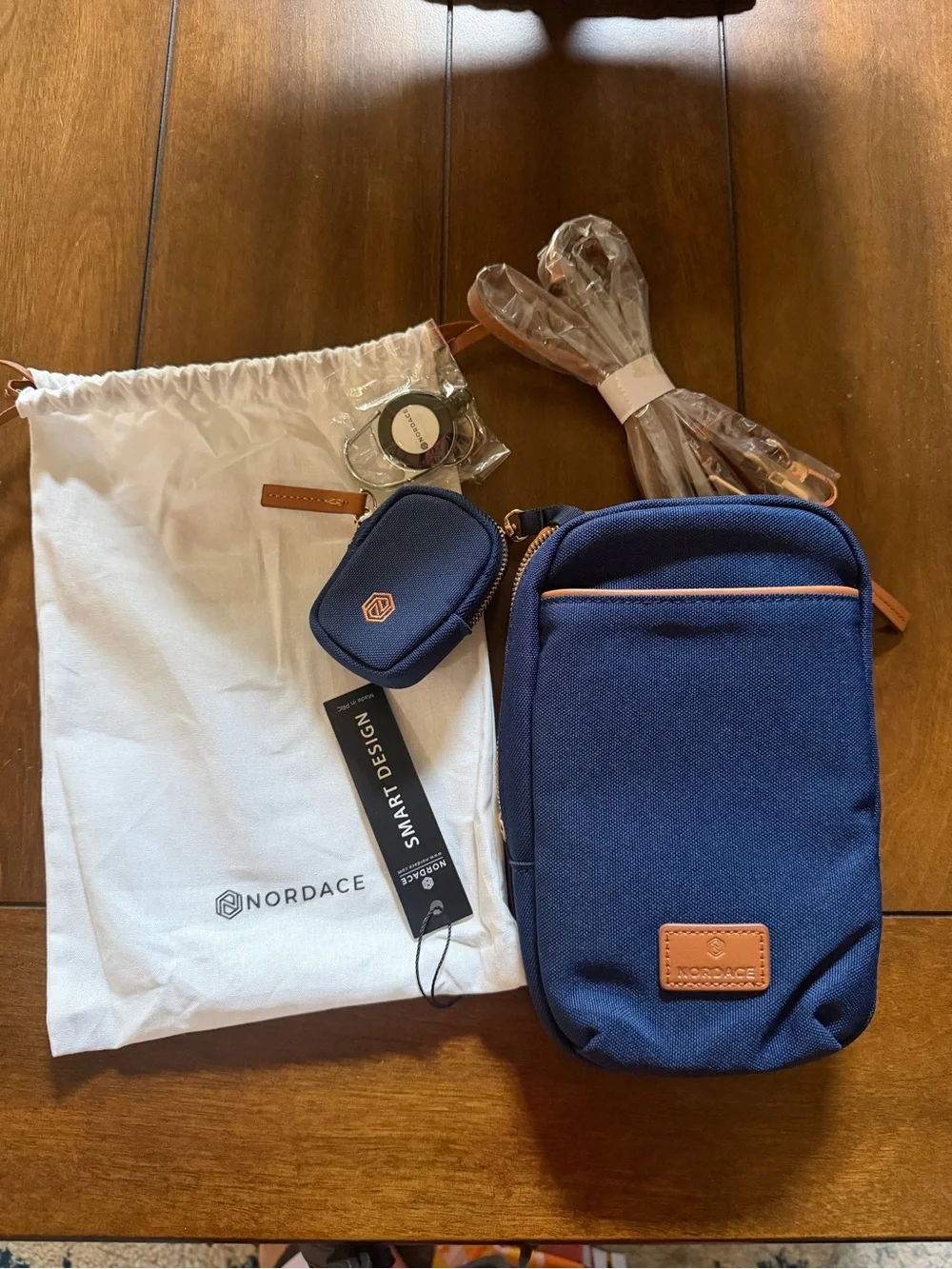 Siena Nexus Navy Phone Crossbody with Tan Trim